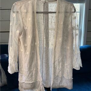 Maurices Light Beige Sheer Cardigan